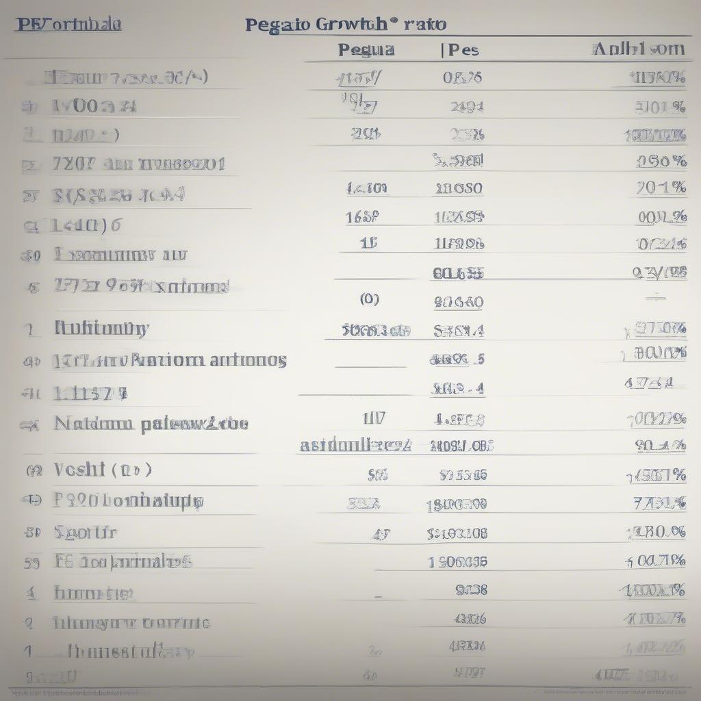 Cách tính PEG: Công thức