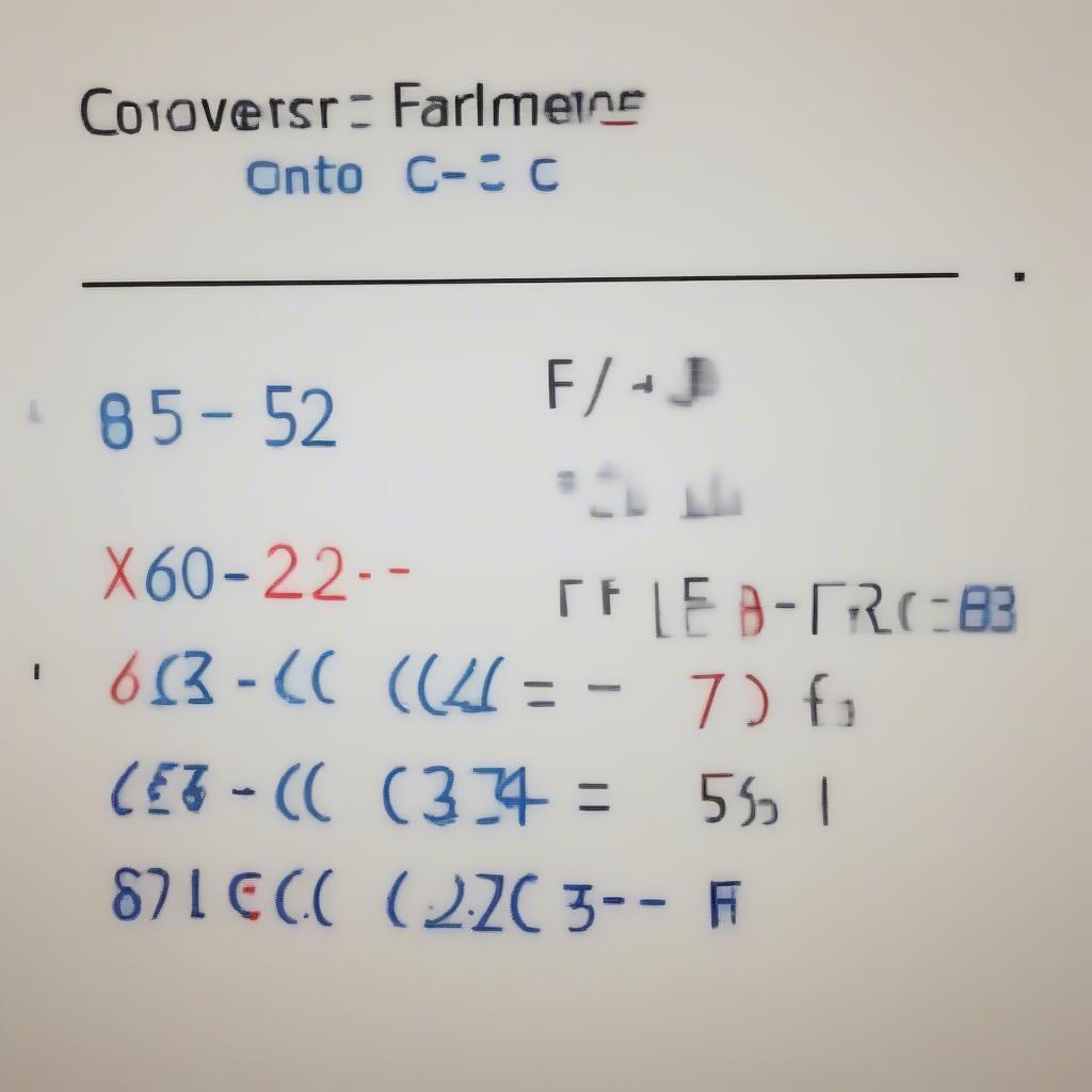 Công thức chuyển đổi nhiệt độ F sang C