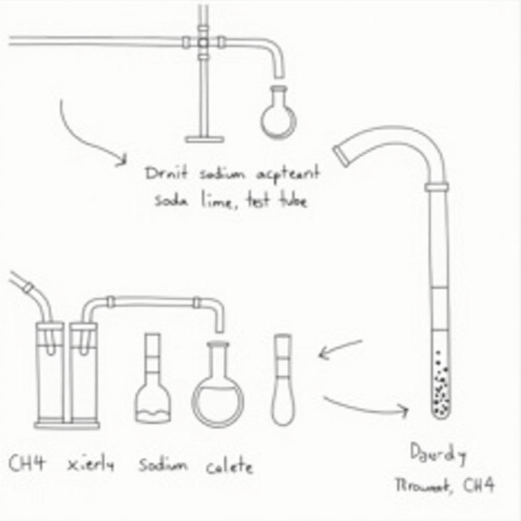 Các bước thực hiện điều chế CH4 trong phòng thí nghiệm