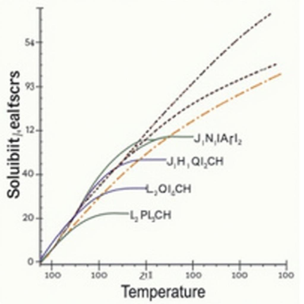 Đồ thị biểu diễn độ tan của chất rắn trong nước theo nhiệt độ