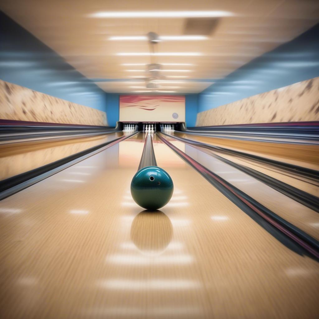 Quả Bóng Bowling Đang Lăn