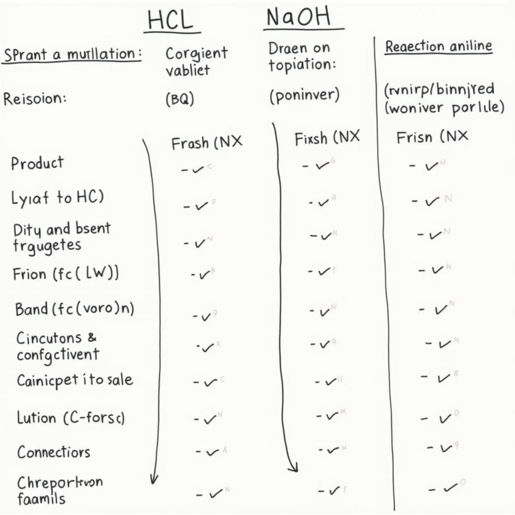 So sánh anilin HCl với các phản ứng khác