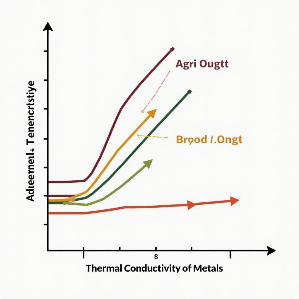 Ảnh hưởng của nhiệt độ đến độ dẫn nhiệt: Biểu đồ thể hiện sự thay đổi độ dẫn nhiệt của kim loại theo nhiệt độ.