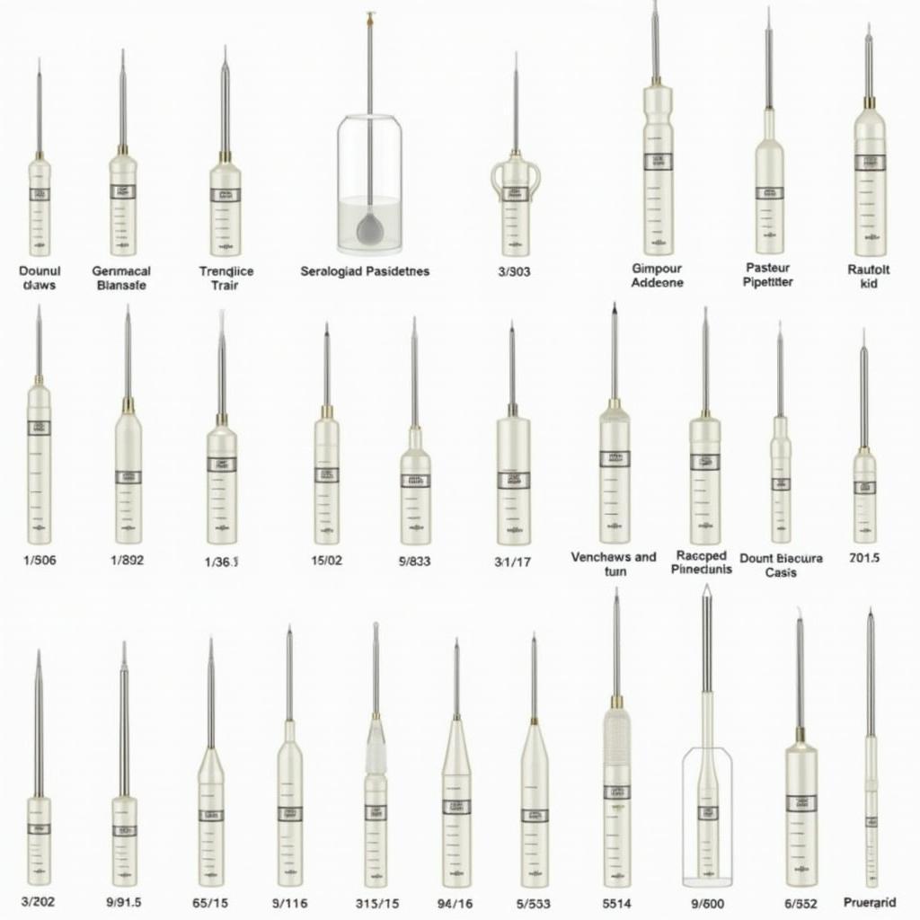 Hình ảnh minh họa các loại pipette