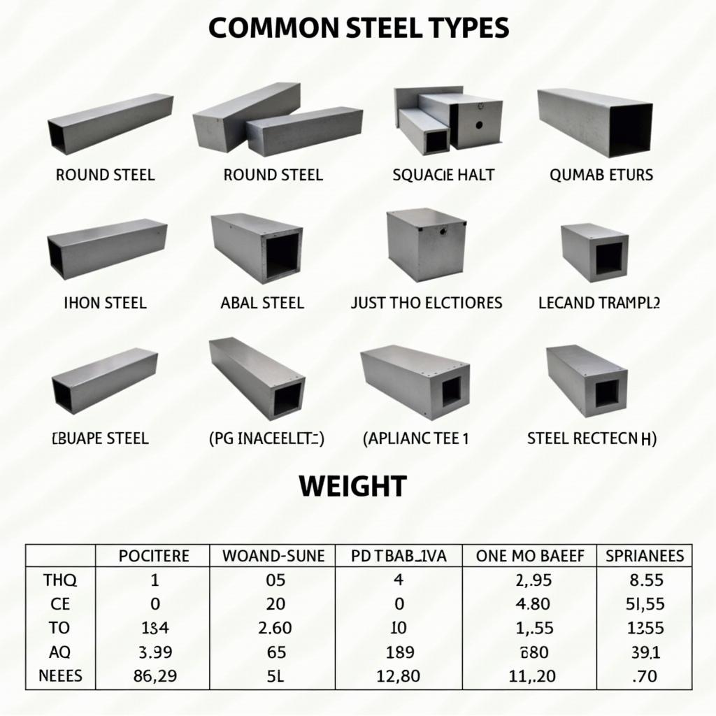 Các Loại Thép Phổ Biến Và Bảng Quy Đổi