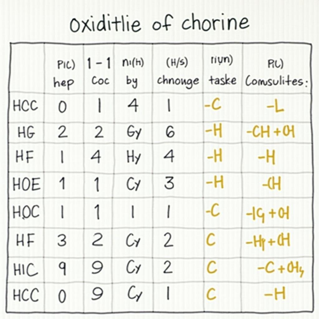 Different Oxidation States of Chlorine