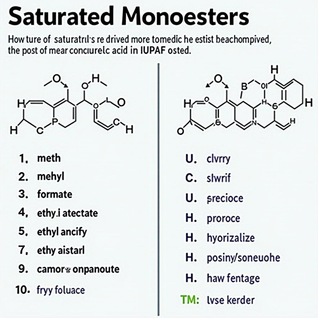 Nomenclature of saturated monoesters