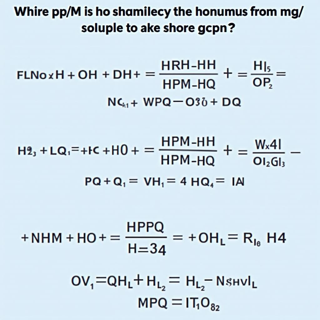 Chuyển đổi ppm sang mg/l