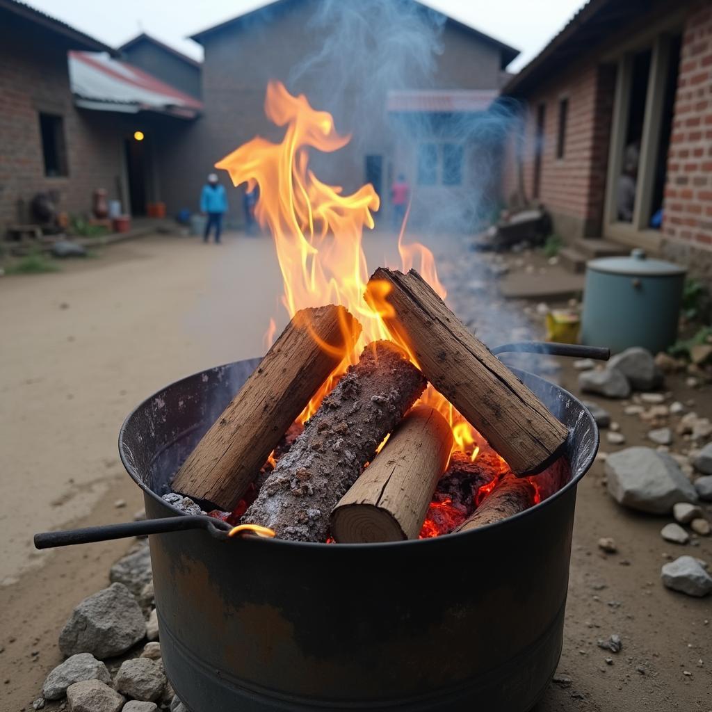 Củi đốt ở nông thôn