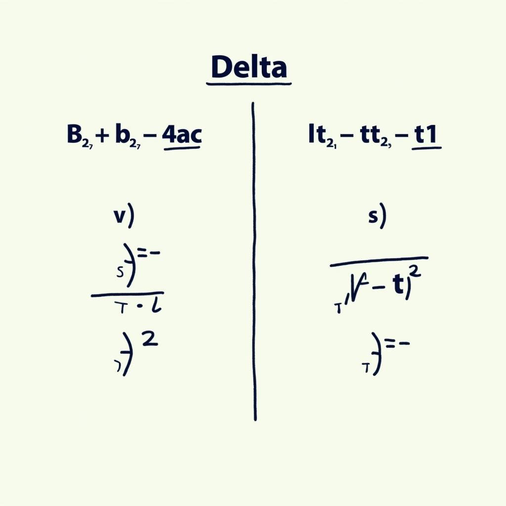 Delta trong phương trình bậc hai và Delta t