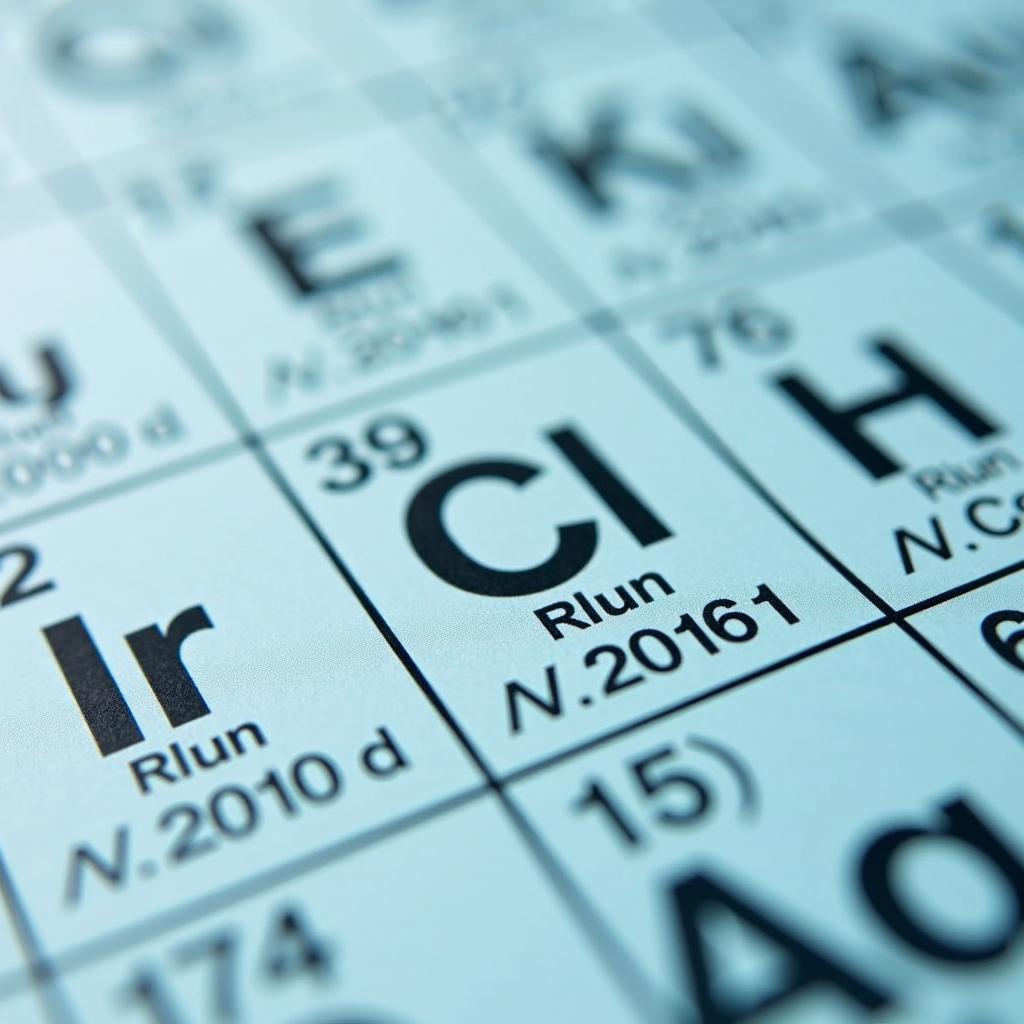 Periodic Table Showing Atomic Mass of Chlorine