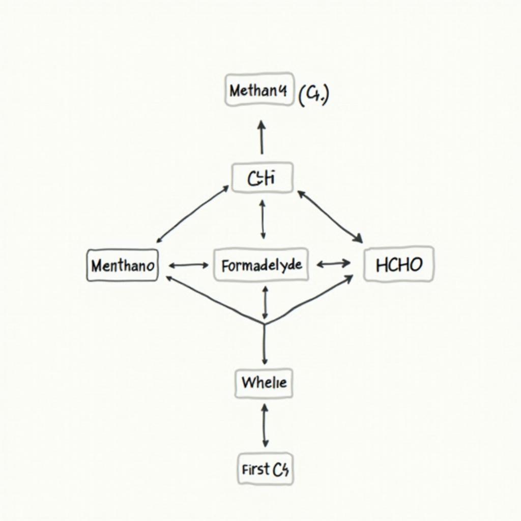 Sơ đồ chuyển hóa metanol thành andehit fomic