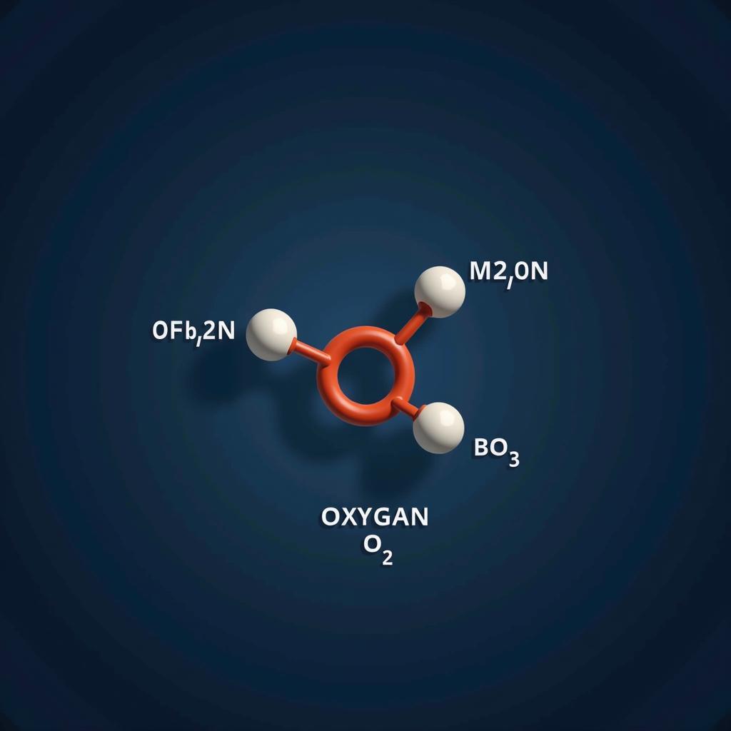 Mô hình phân tử oxi O2 và khối lượng mol