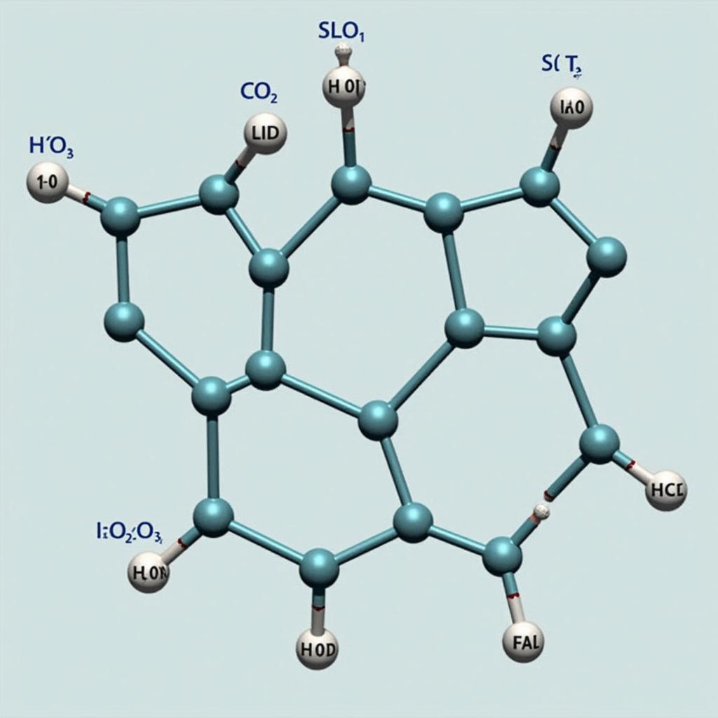 Mô hình phân tử của phản ứng CO2 NaAlO2 H2O