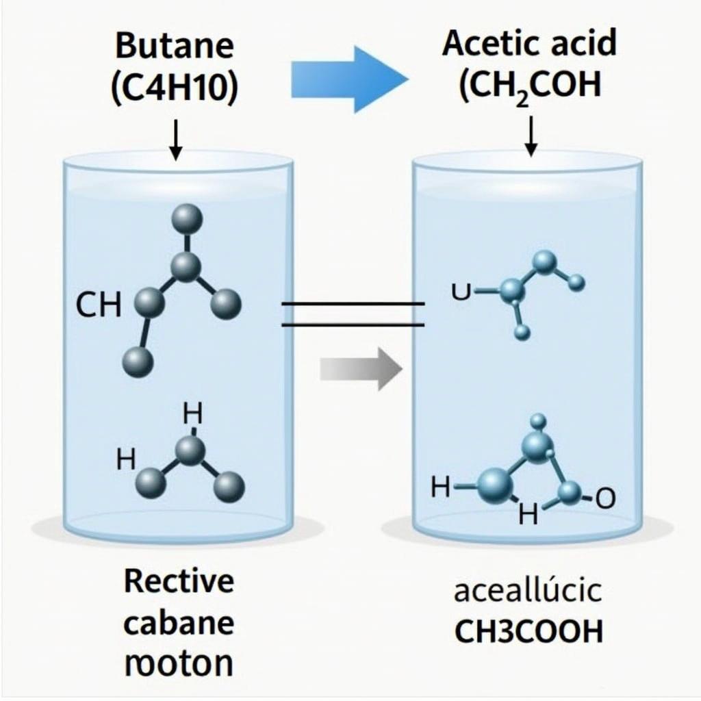 Phản ứng giữa Butan và Axit Axetic