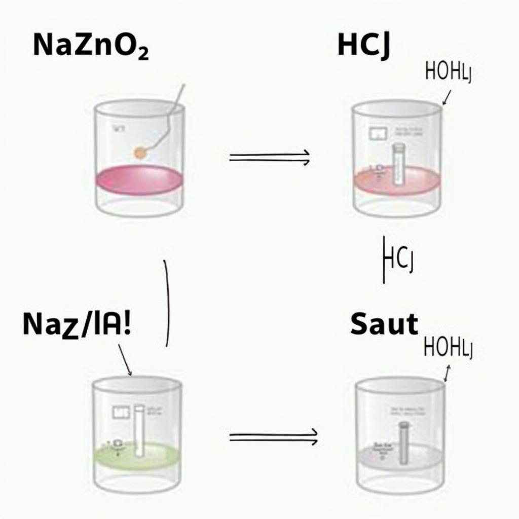 Phản ứng giữa Na2ZnO2 và HCl