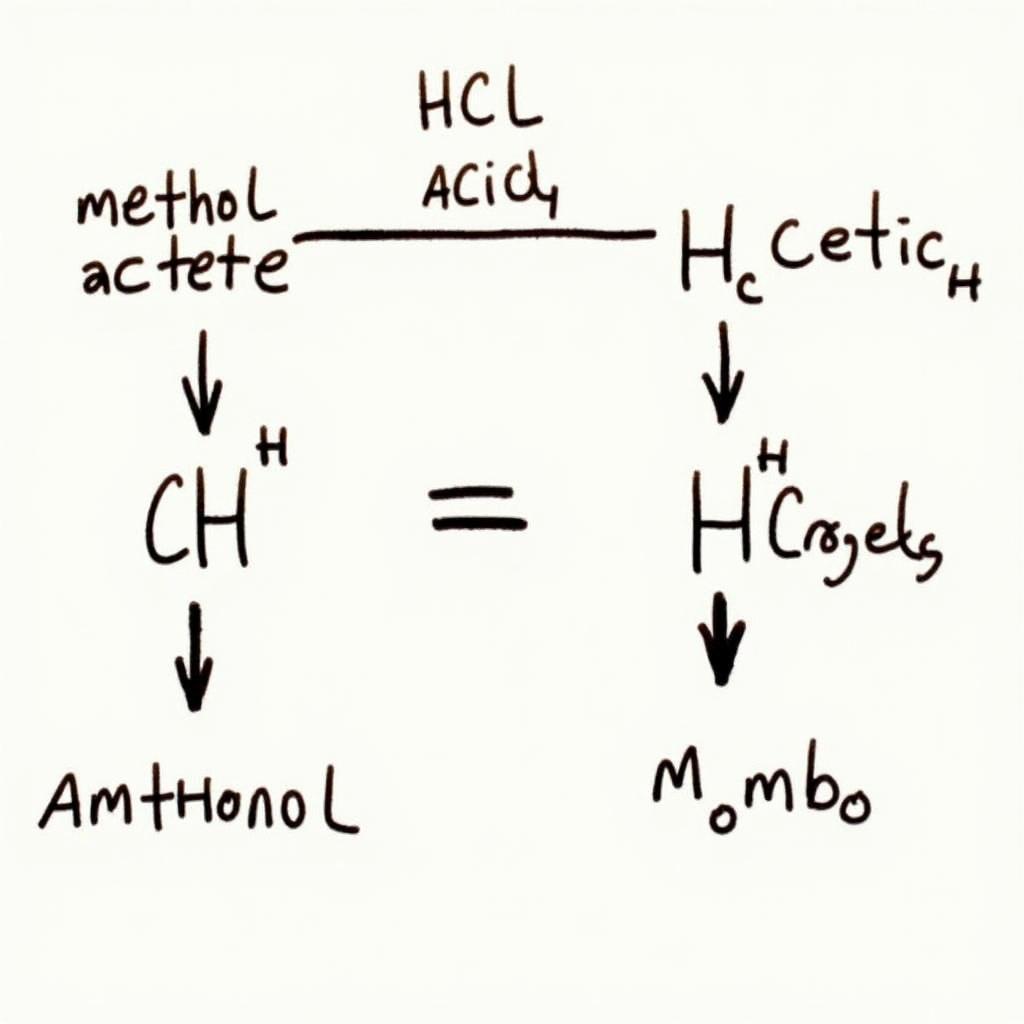 Phản ứng thủy phân metyl axetat với HCl