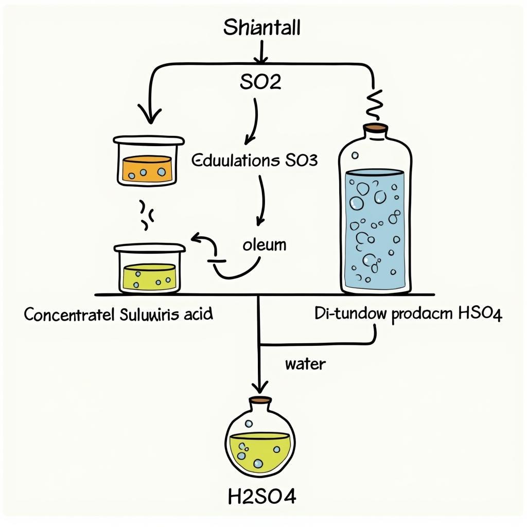 Sơ đồ sản xuất axit sulfuric từ SO3