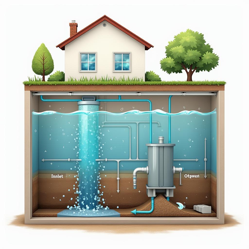 Simple household wastewater treatment with septic tank